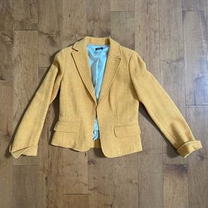 Vintage 2007 J Crew Yellow-Orange Tweed Wool Blazer Size 4 🌼